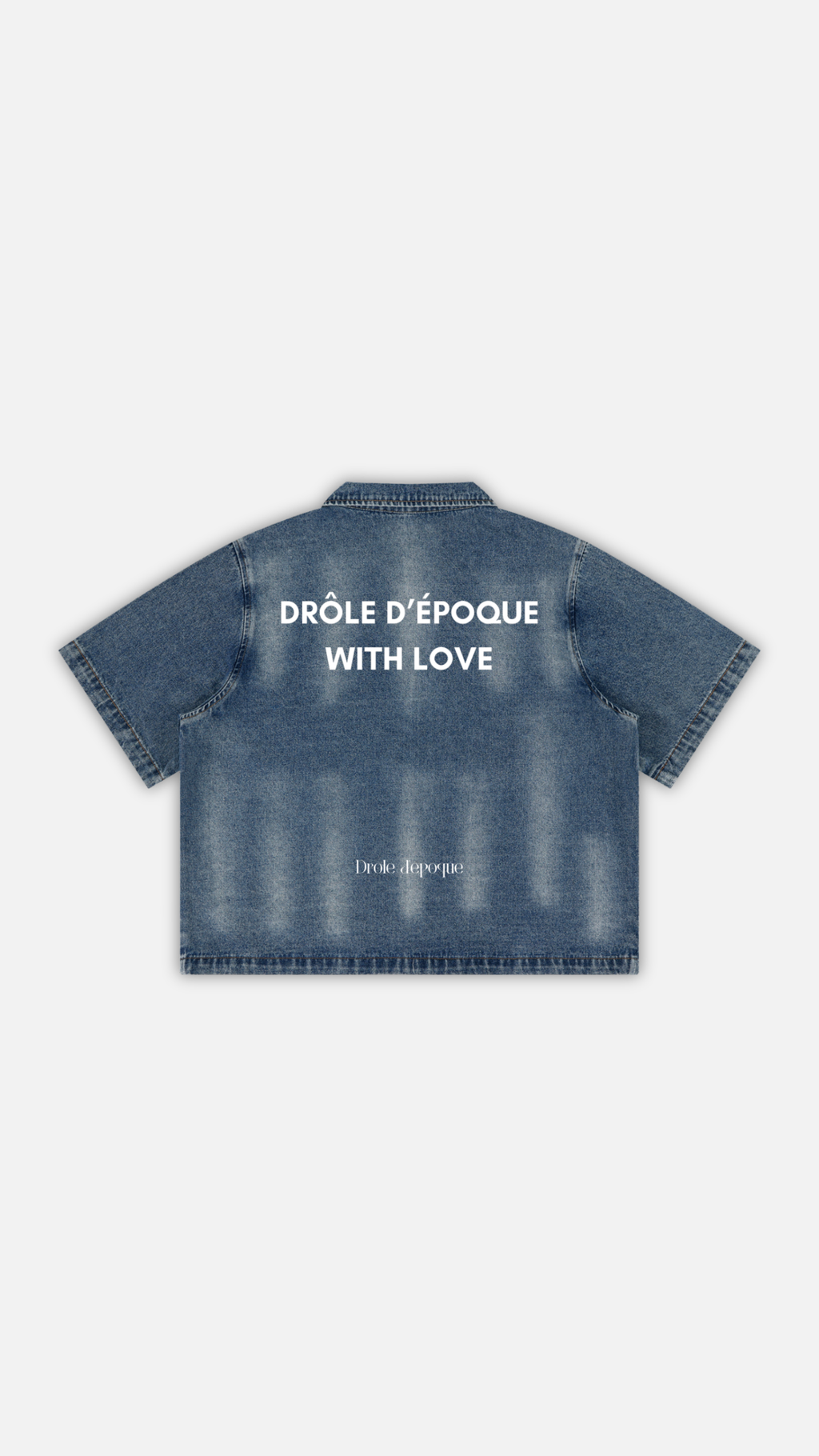 Unisex Vintage Washed Full-Zip Denim Shirt