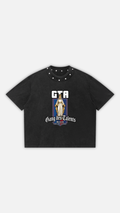 Unisex Washed Boxy Studded T-Shirt