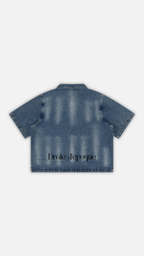 Unisex Vintage Washed Full-Zip Denim Shirt