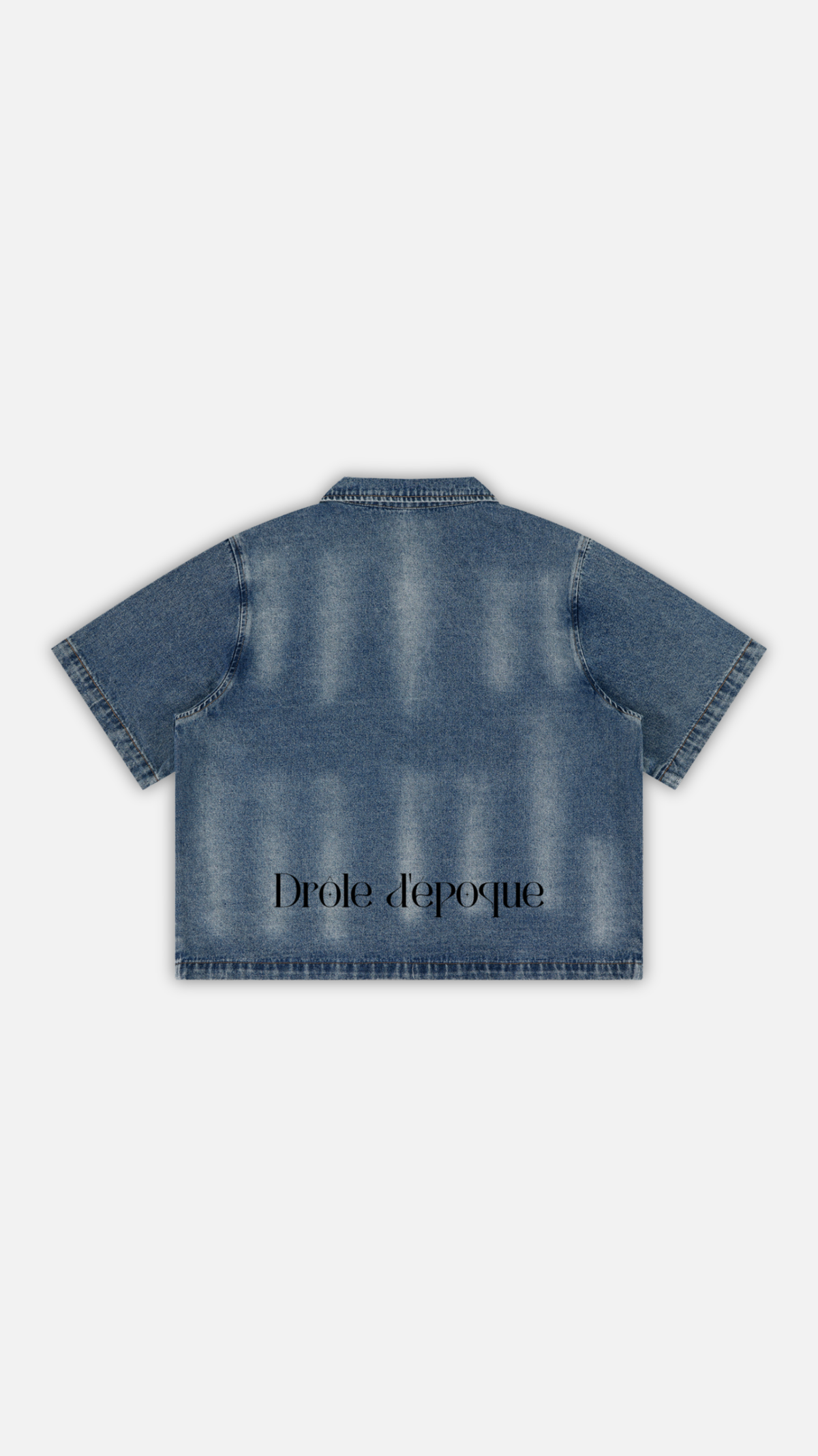 Unisex Vintage Washed Full-Zip Denim Shirt