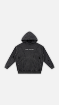 Snow Washed Distressed Panel Pocket Hoodie