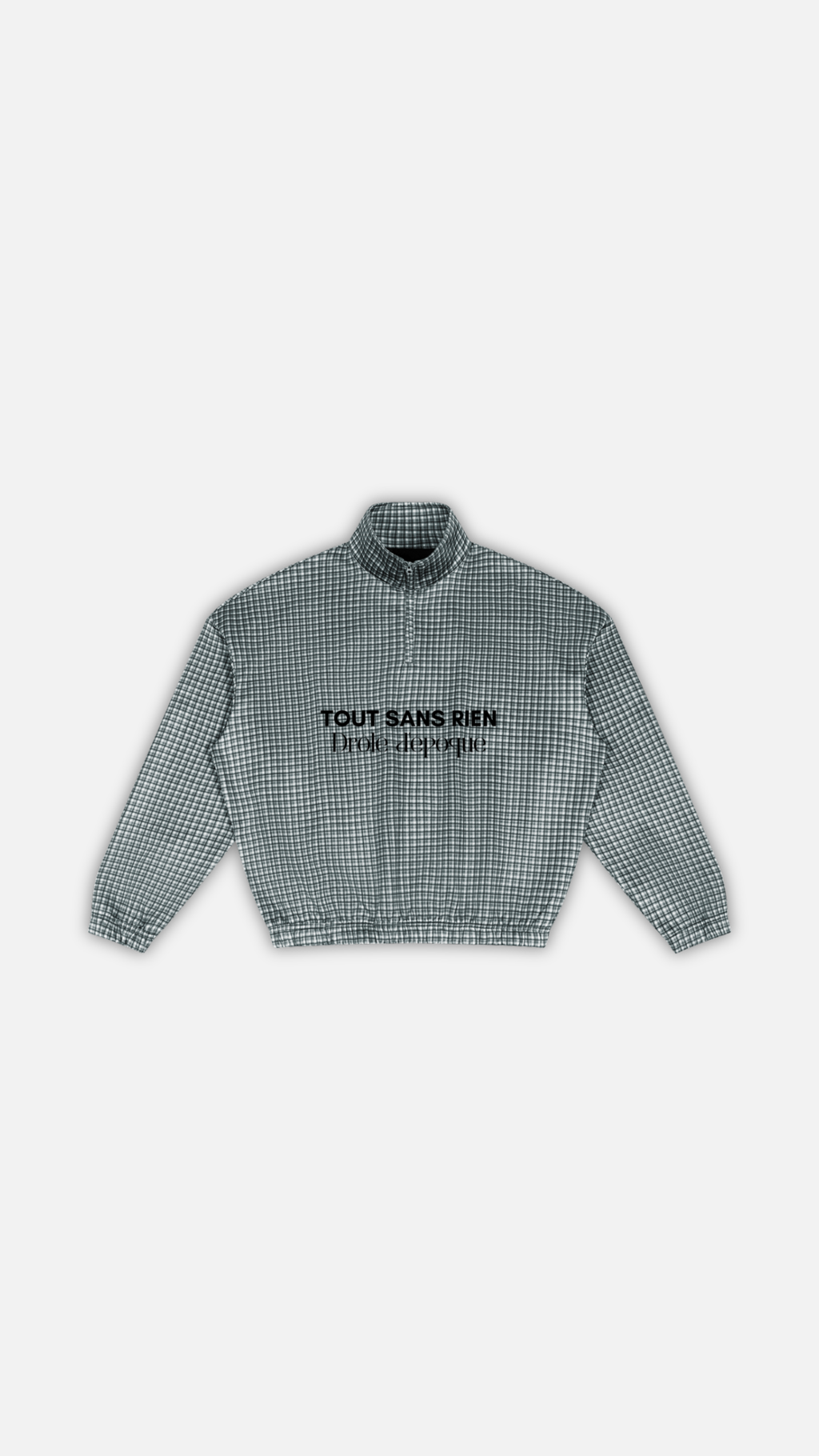 Unisex Plaid Quarter-Zip Sweatshirt