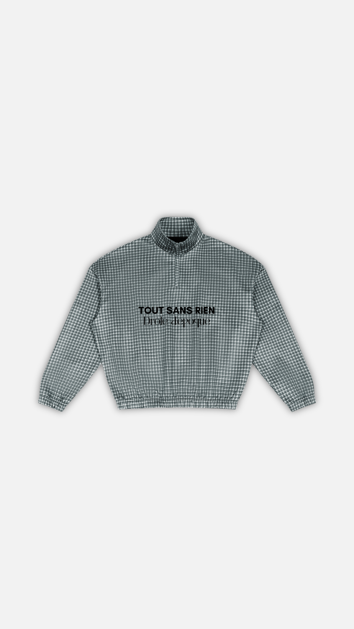 Unisex Plaid Quarter-Zip Sweatshirt
