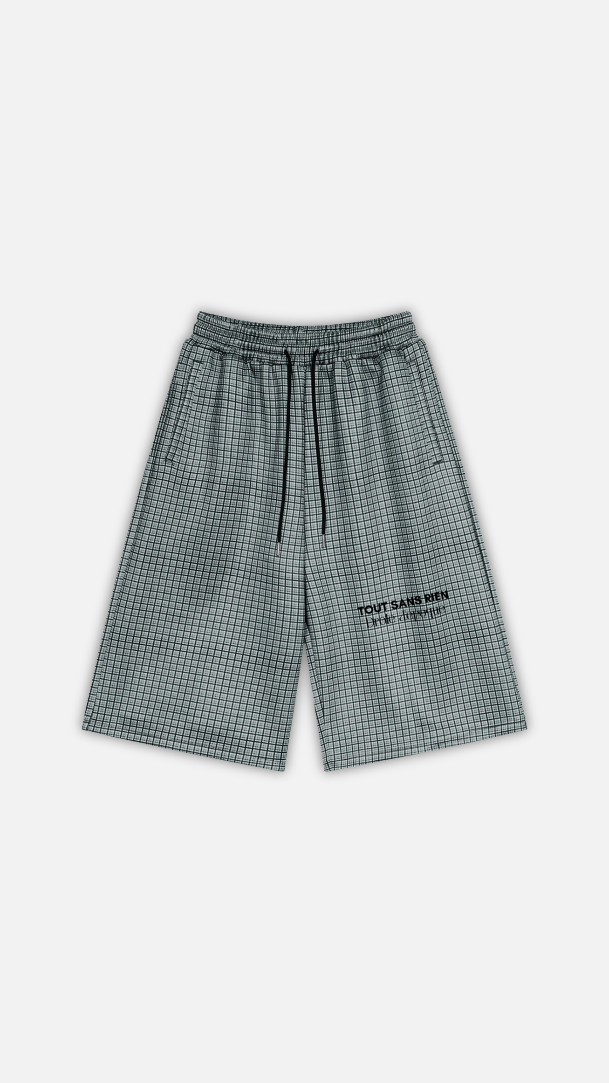 Unisex Plaid Drawstring Shorts