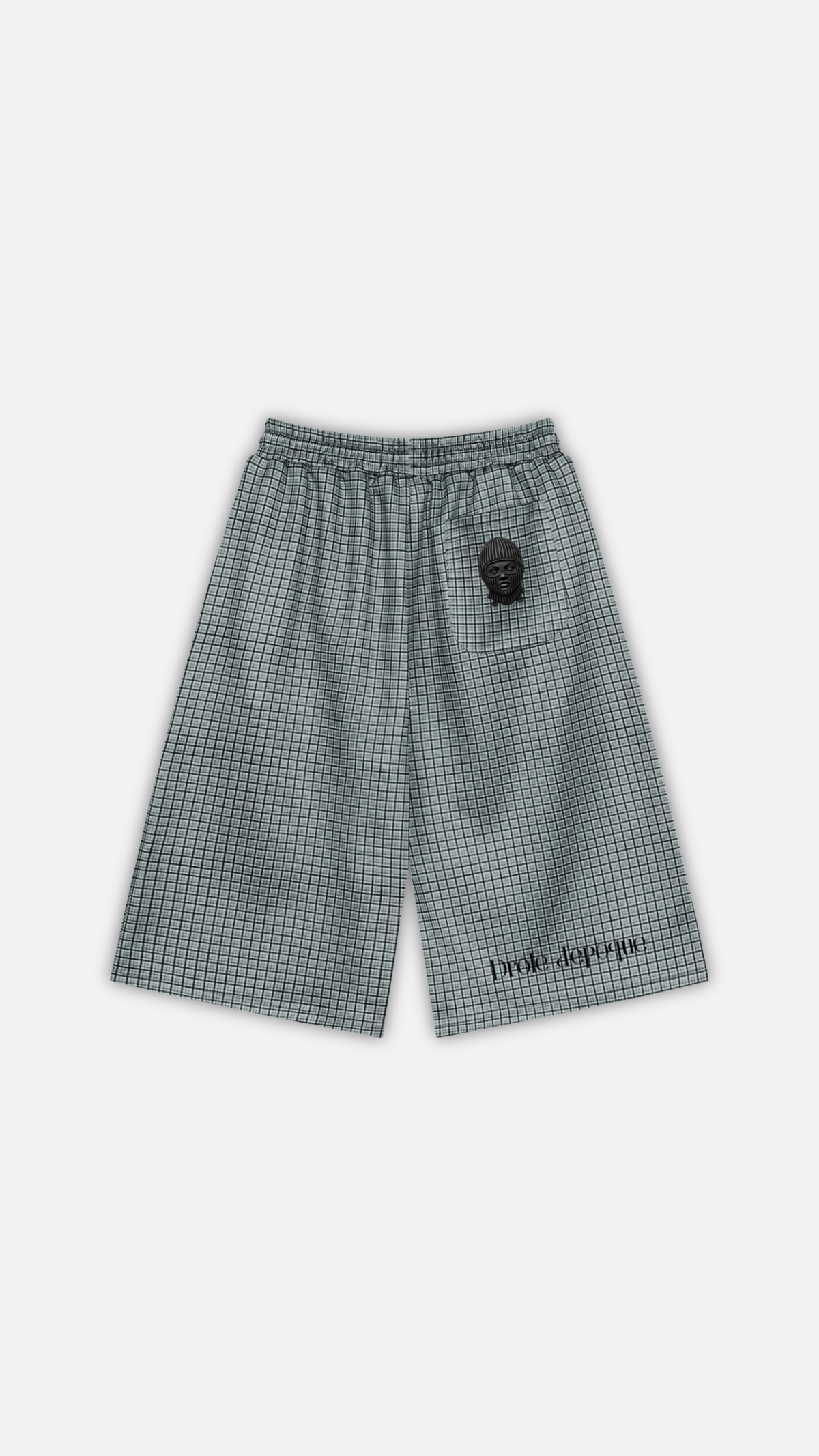 Unisex Plaid Drawstring Shorts