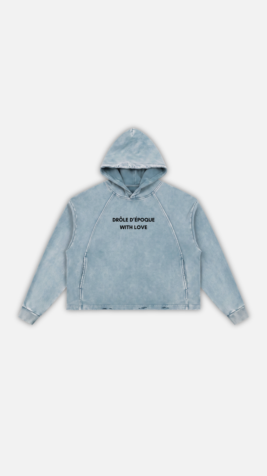 Vintage Washed Frayed-Hem Hoodie