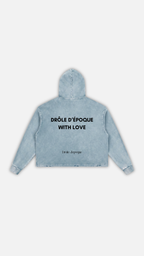 Vintage Washed Frayed-Hem Hoodie
