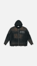 Unisex Distressed Full Zip Sweater