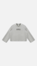 Unisex Mock Neck Raw Edge Boxy Sweatshirt