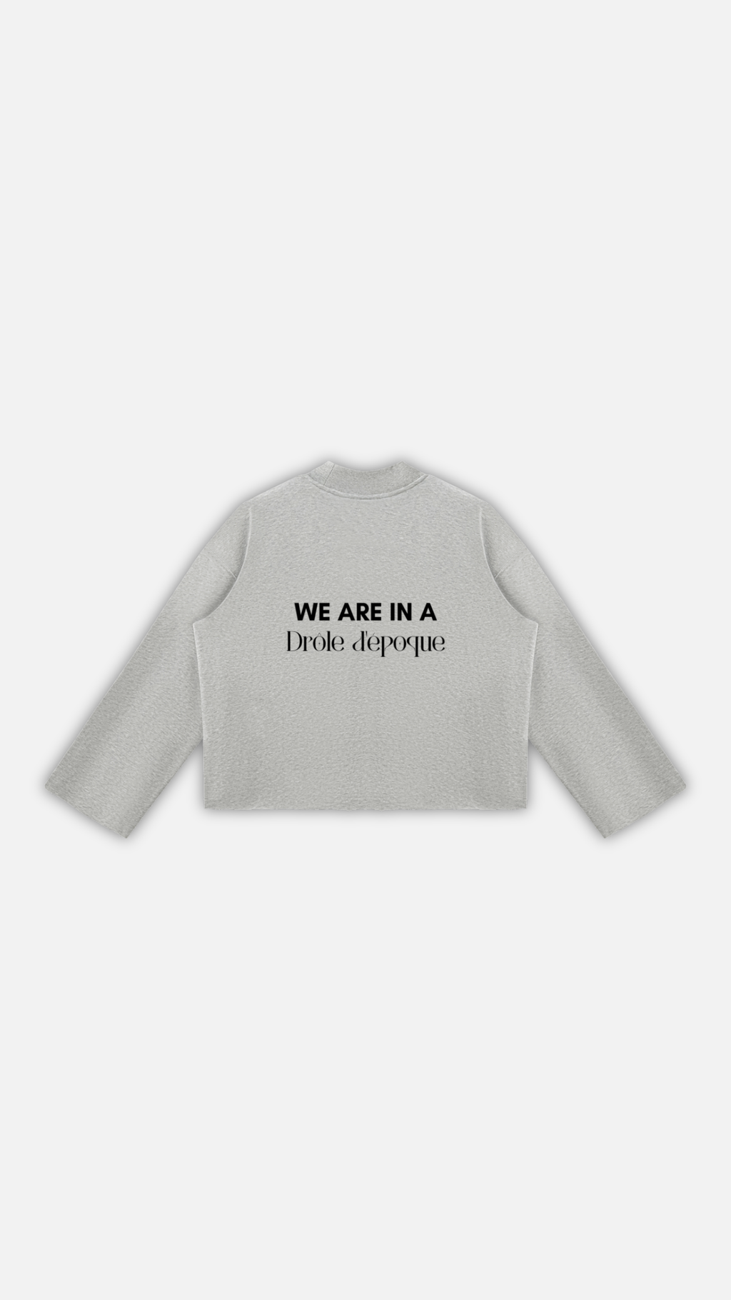 Unisex Mock Neck Raw Edge Boxy Sweatshirt