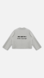 Unisex Mock Neck Raw Edge Boxy Sweatshirt