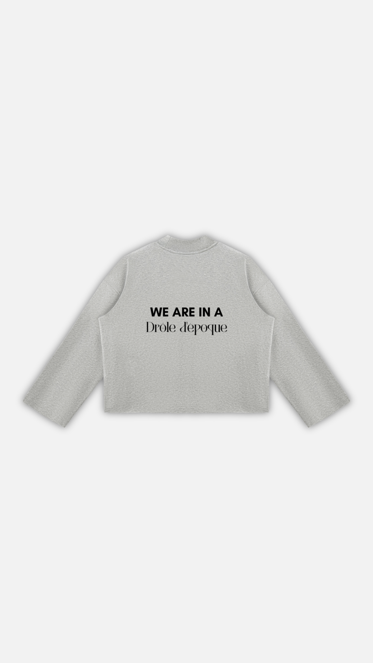 Unisex Mock Neck Raw Edge Boxy Sweatshirt