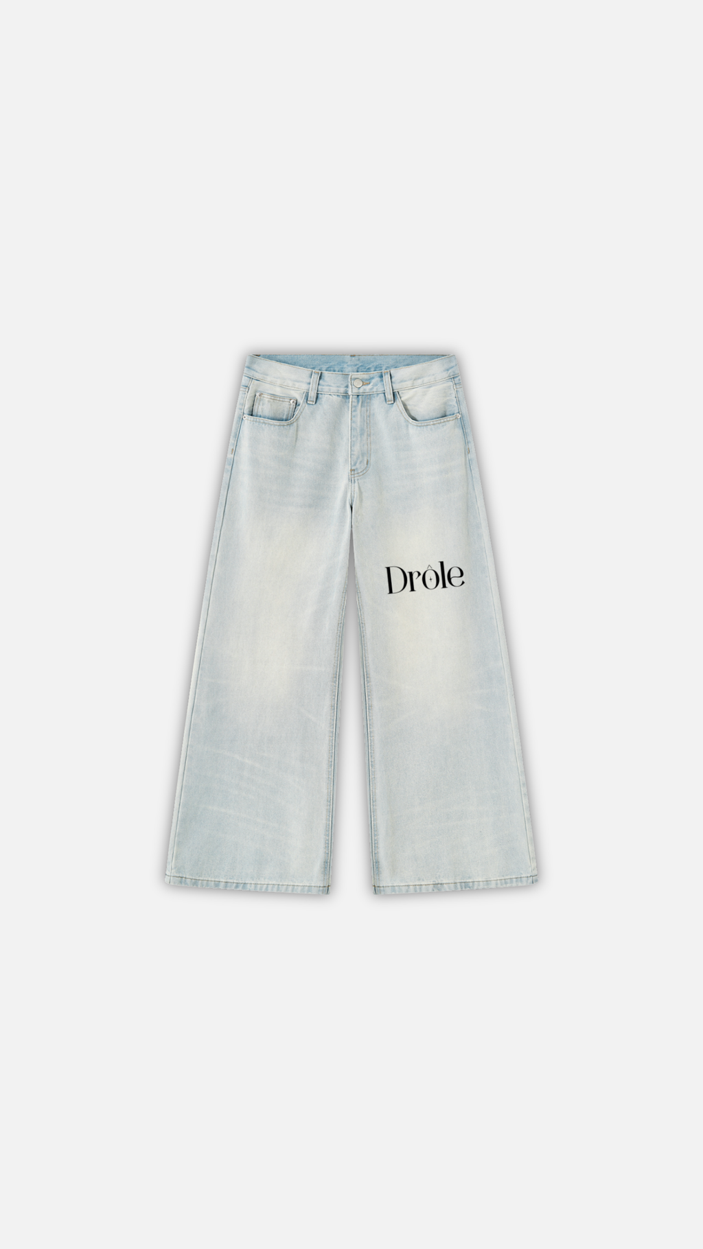 Men's Vintage Wash Wide Leg Denim Jeans