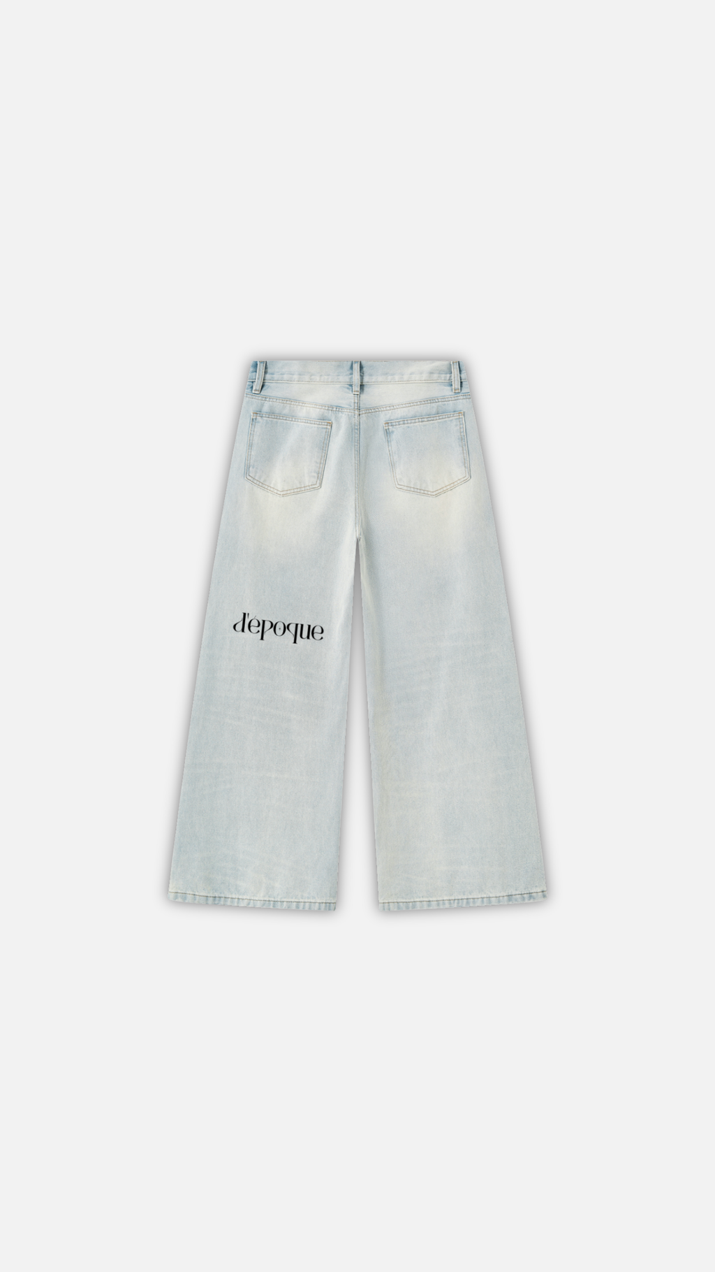 Men's Vintage Wash Wide Leg Denim Jeans