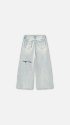 Men's Vintage Wash Wide Leg Denim Jeans