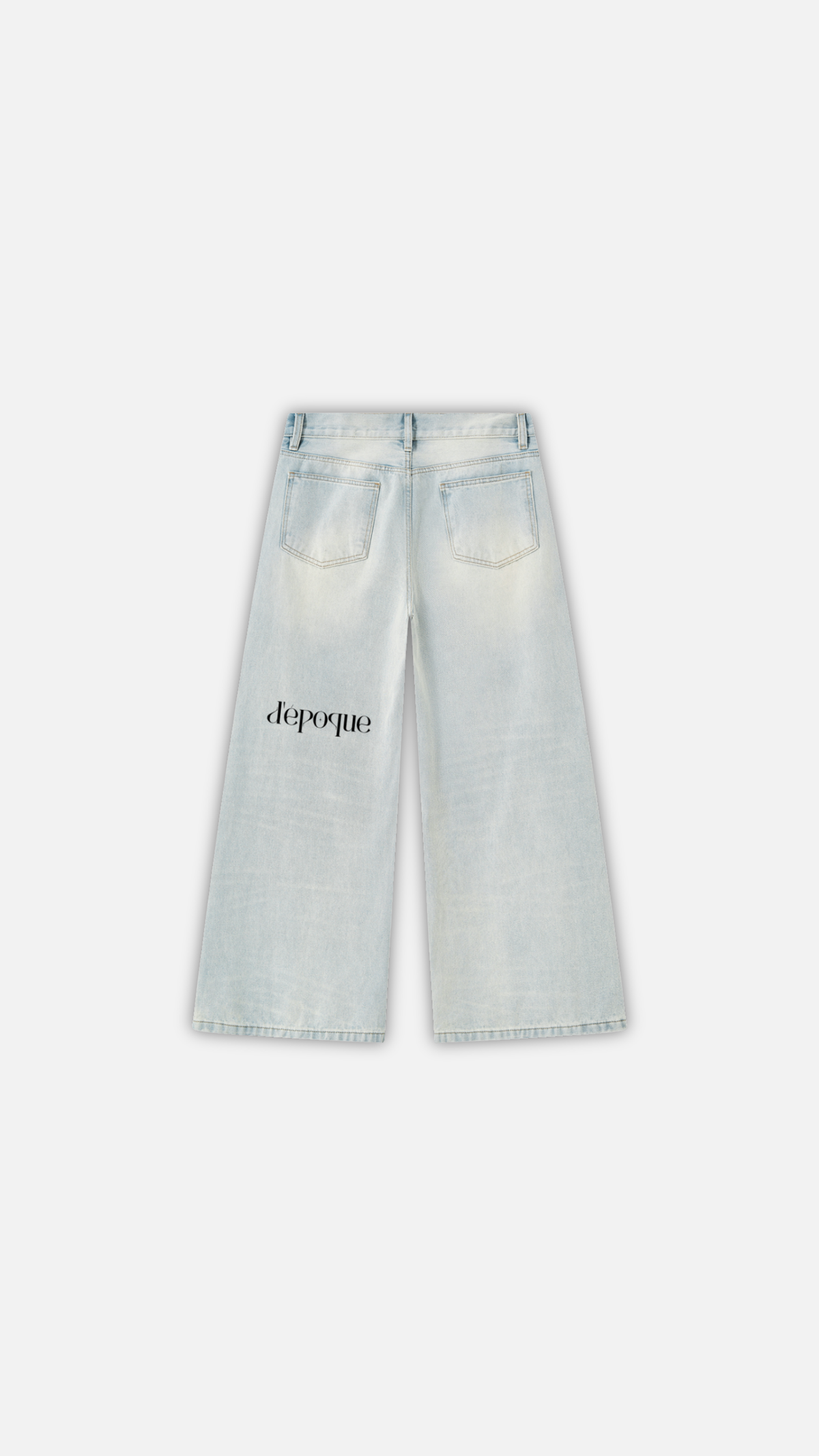 Men's Vintage Wash Wide Leg Denim Jeans