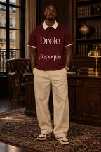 Contrast Collar Raglan Polo Shirt